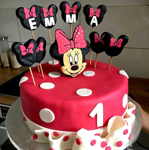 Torte Torten Deko-Set „MINNIE MOUSE“ – Maus Kuchen Tortendeko Mickey Mouse